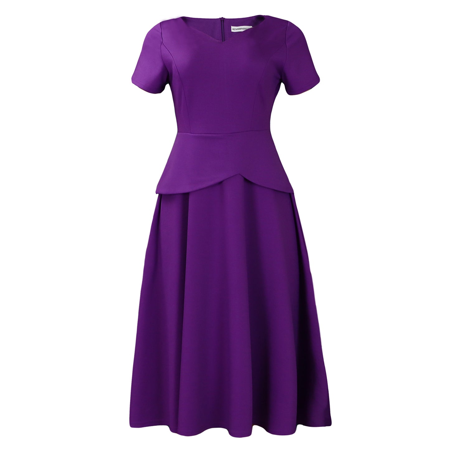 Dame elegant kjole med asymmetrisk snit og moderigtig drapering Stilla