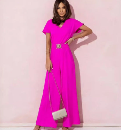 Dame Elegant Jumpsuit med Bælte Detalje Stilla