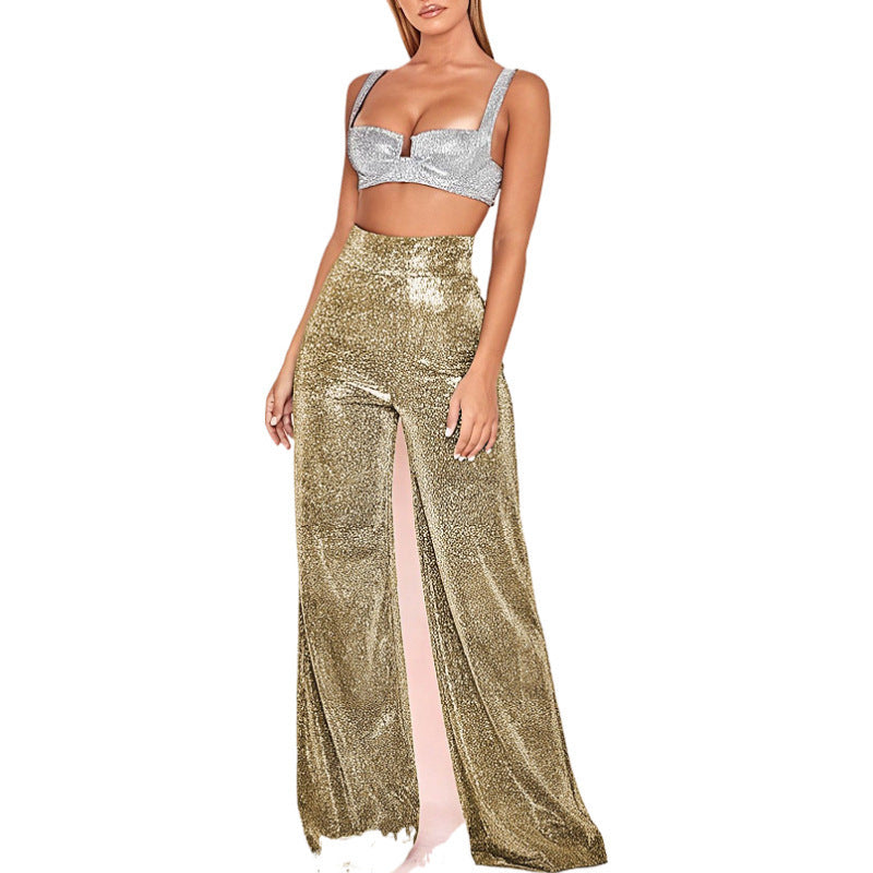 Dame Glamourøst To-delt Outfit med Glitter Stilla