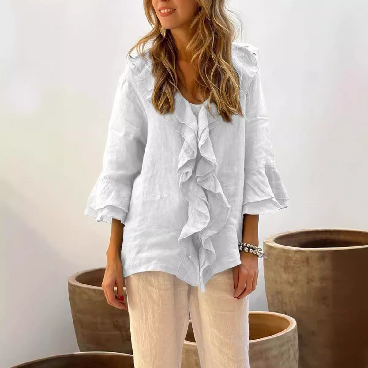 Stilla | Stilfuld Rynket Bluse