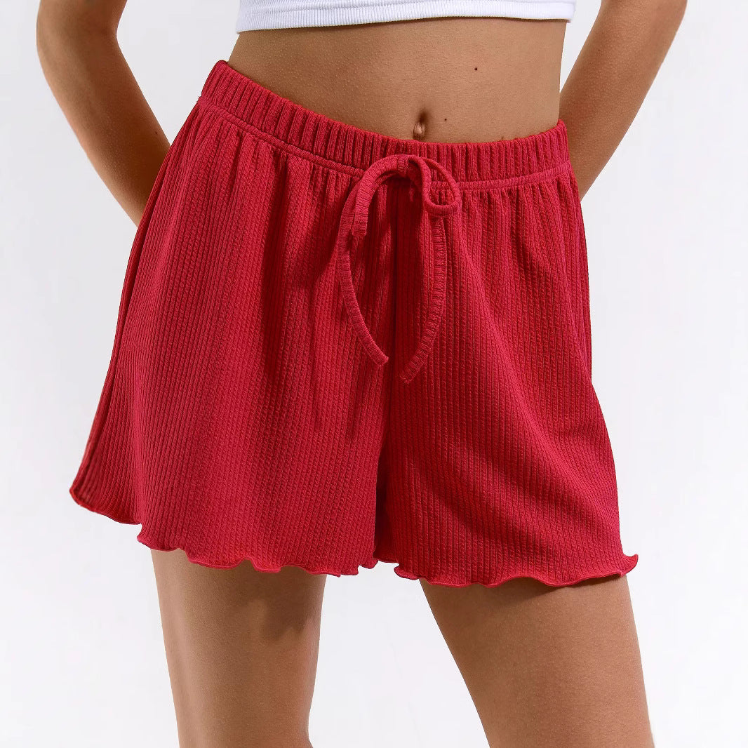 Dame Relaxed Fit Rynkebund Shorts Stilla