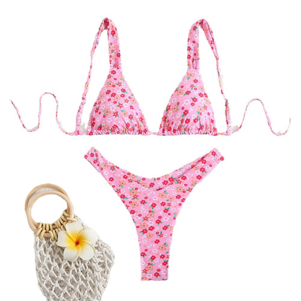 Dame Triangel-Bikini med justerbare stropper og høj benudskæring Stilla