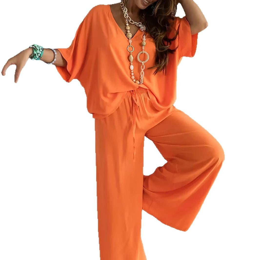 Dame afslappet jumpsuit med bred pasform og elastisk talje Stilla
