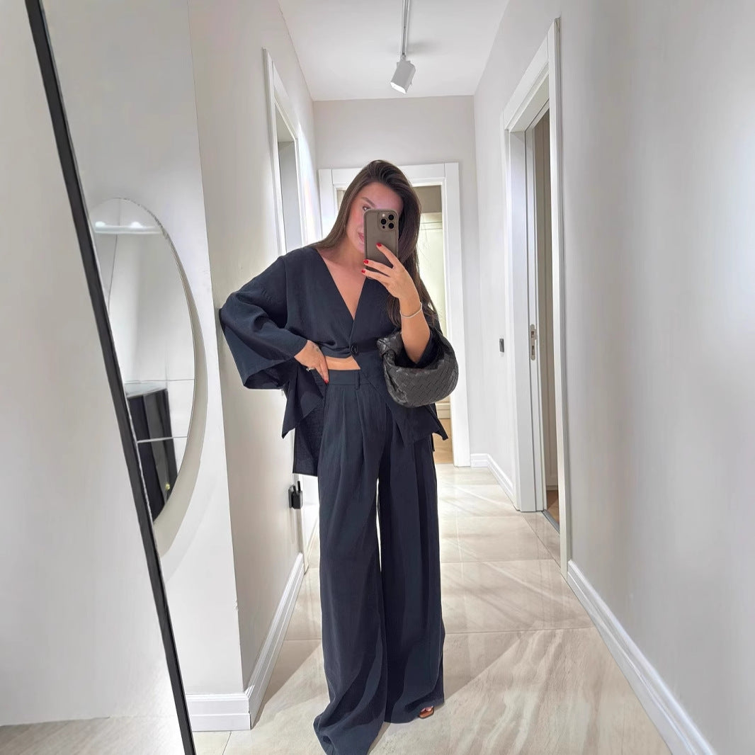 Dame afslappet jumpsuit med bredt ben og elegant snit Stilla