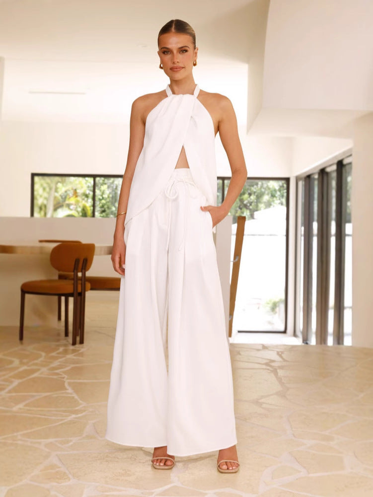 Dame elegant jumpsuit med stropløs design og brede ben Stilla