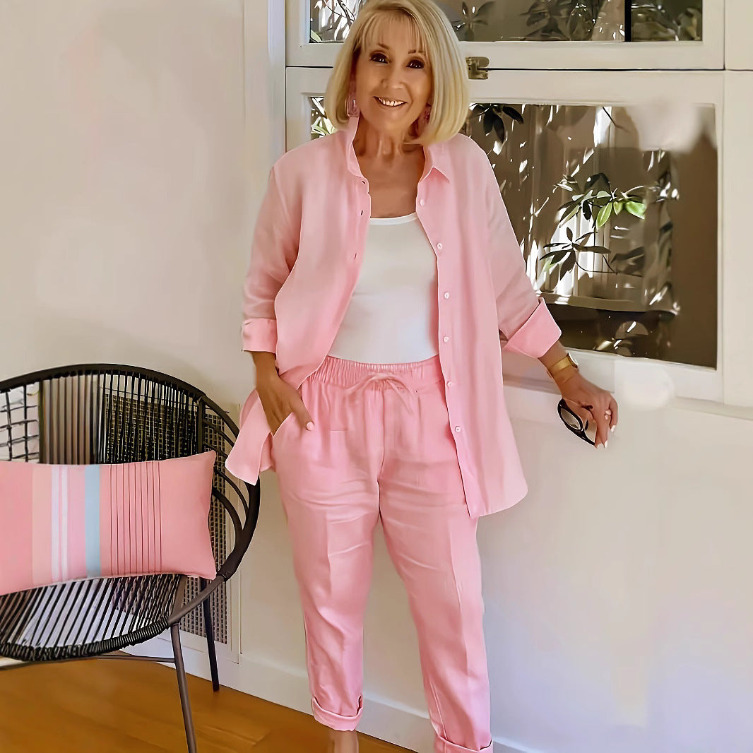 Dame Afslappet Sittende Linned Lounge Sæt Stilla