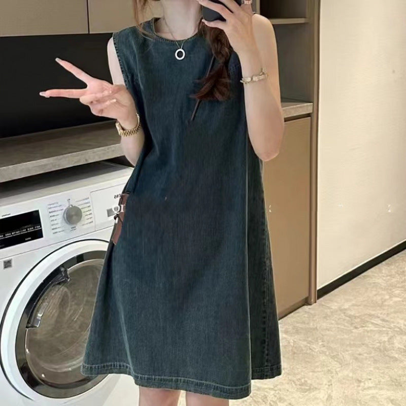 Dame A-linje Denim Kjole Stilla