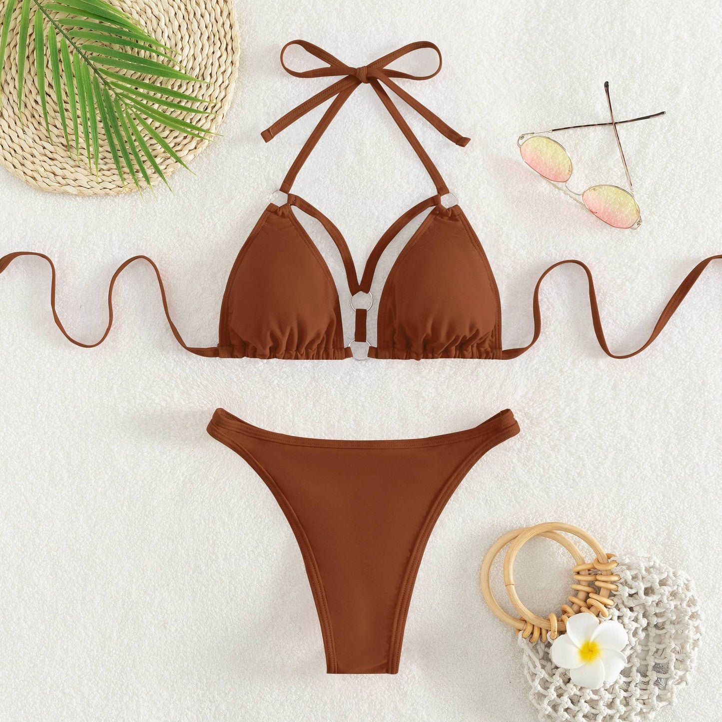 Dame Triangel-Bikini-Sæt med chic bære-system og elegante accent-detaljer Stilla