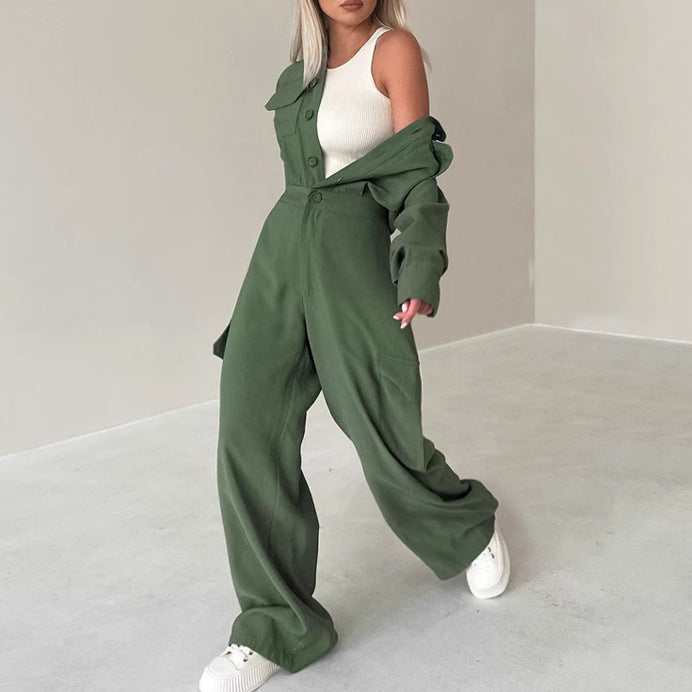 Dame Cargo Jumpsuit med moderne snit og praktiske lommer Stilla