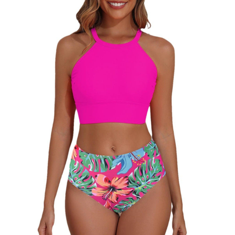 Dame bikini sæt med sporty crop top og høj talje Stilla