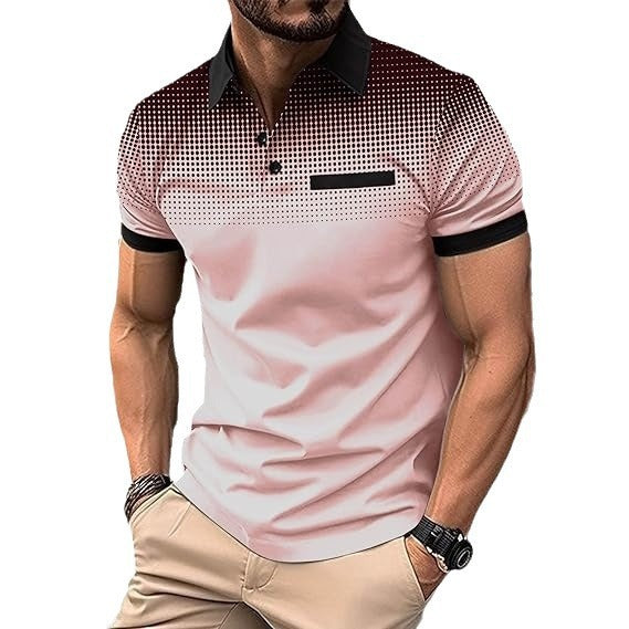 Herrer Poloshirt med moderne gradient og minimalistiske accenter Stilla