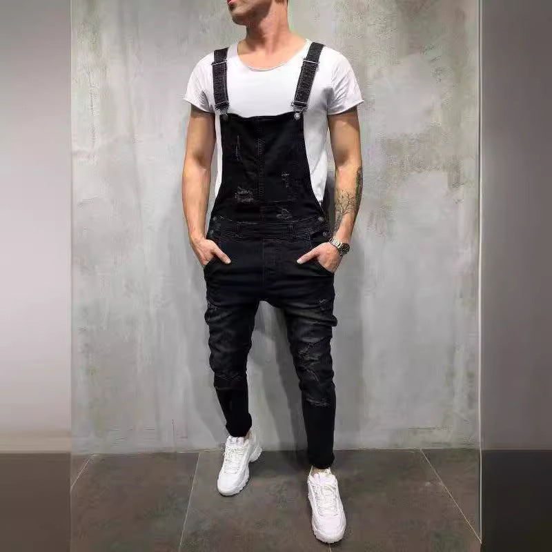 Herre overall i moderne urban stil med stilfulde ødelæggelser Stilla