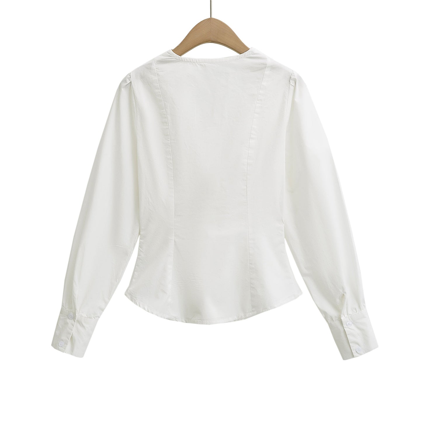 Damer Elegant Bluser T-shirt med Rysjer og dekorativ Snøring Stilla