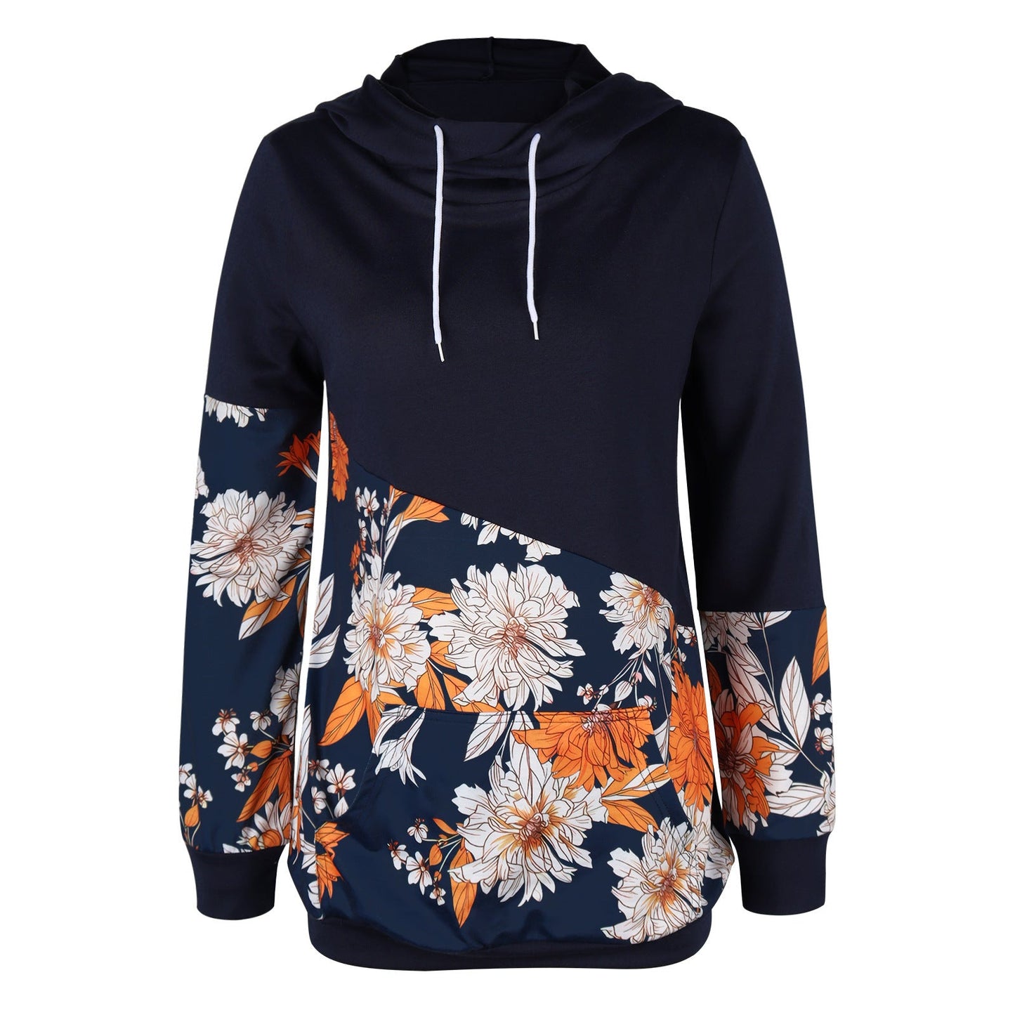 Stilla | O Hals Langærmet Blomsterprint Snoretræk Sweatshirt