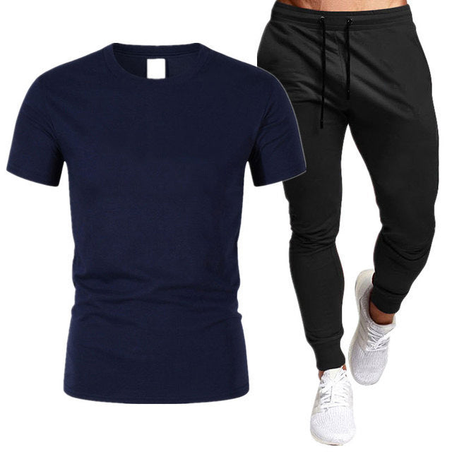 Herrer sporty træningssæt med t-shirt og joggebukser Stilla