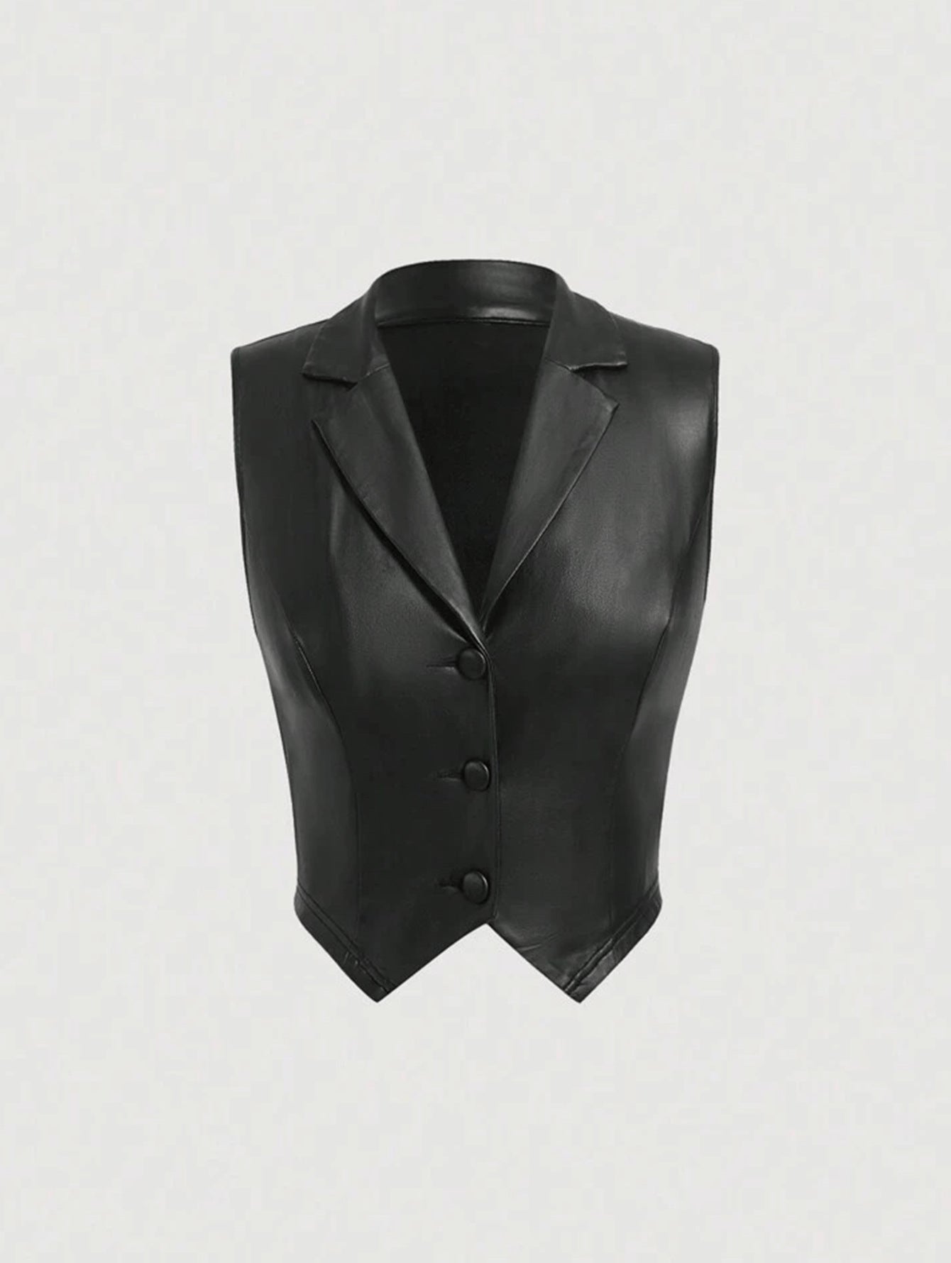 Dame Elegant tætsiddende vest i kunstlæder Stilla