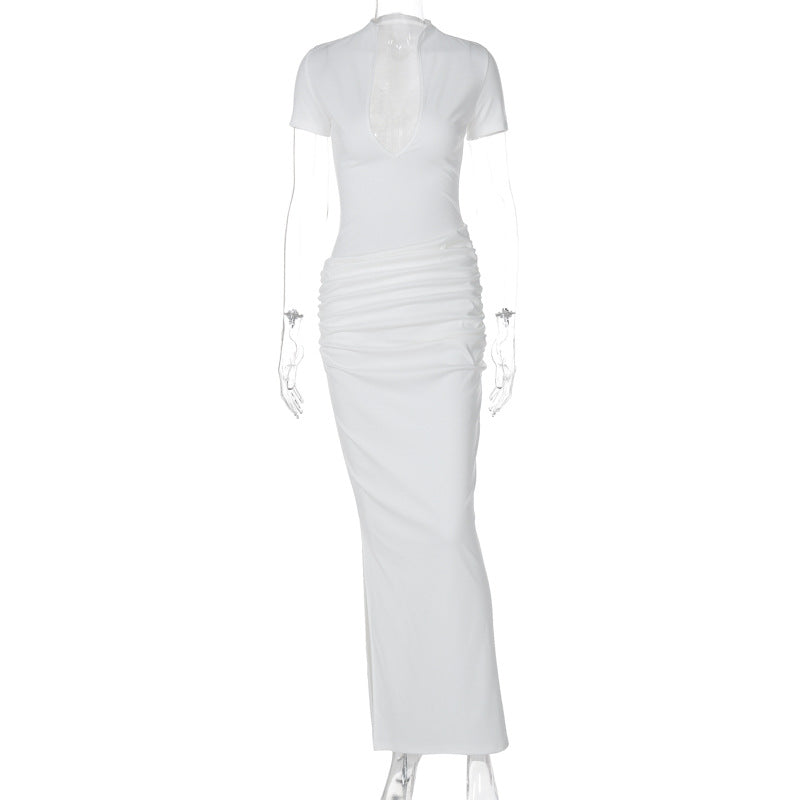 Dame Elegant kjole med raffineret omslagsdesign Stilla