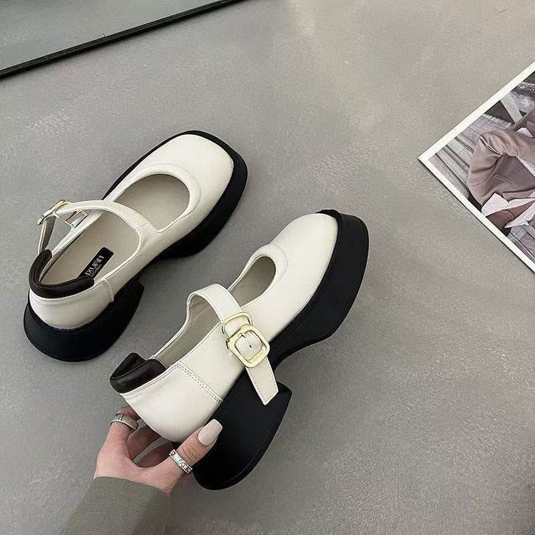 Dame Chunky Mary Jane Pumps med fashionabel spænde-detalje Stilla