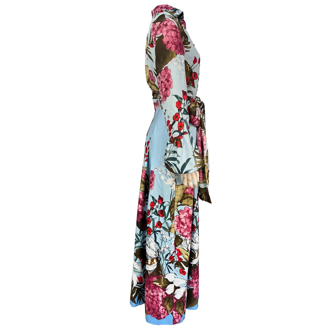 Dame Elegant Jumpsuit med blomstret design og taljebælte Stilla