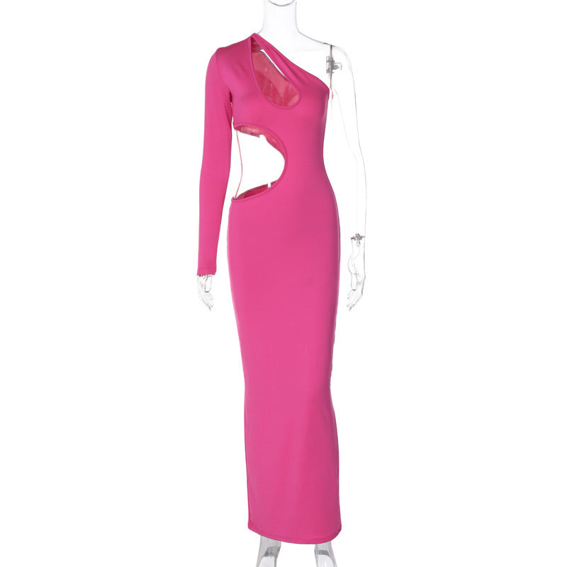 Dame Elegant kjole med asymmetrisk snit og cut-out-detaljer Stilla