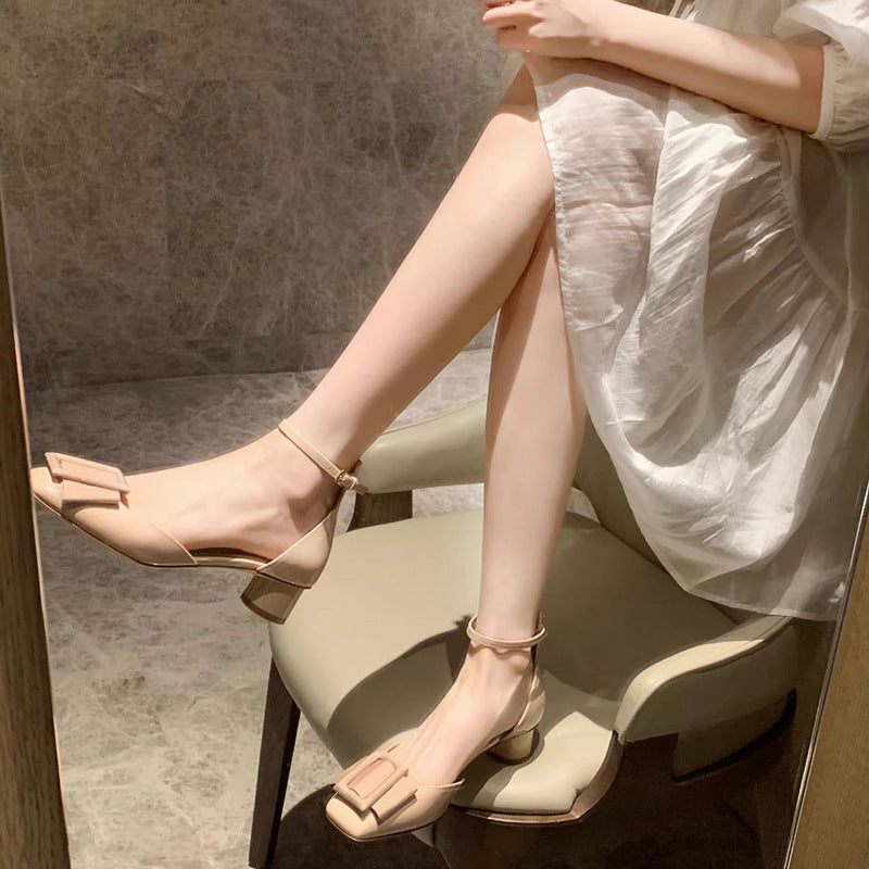 Dame Elegant Blokhæls Mary Jane Ballerinaer med Sløjfeåg Stilla