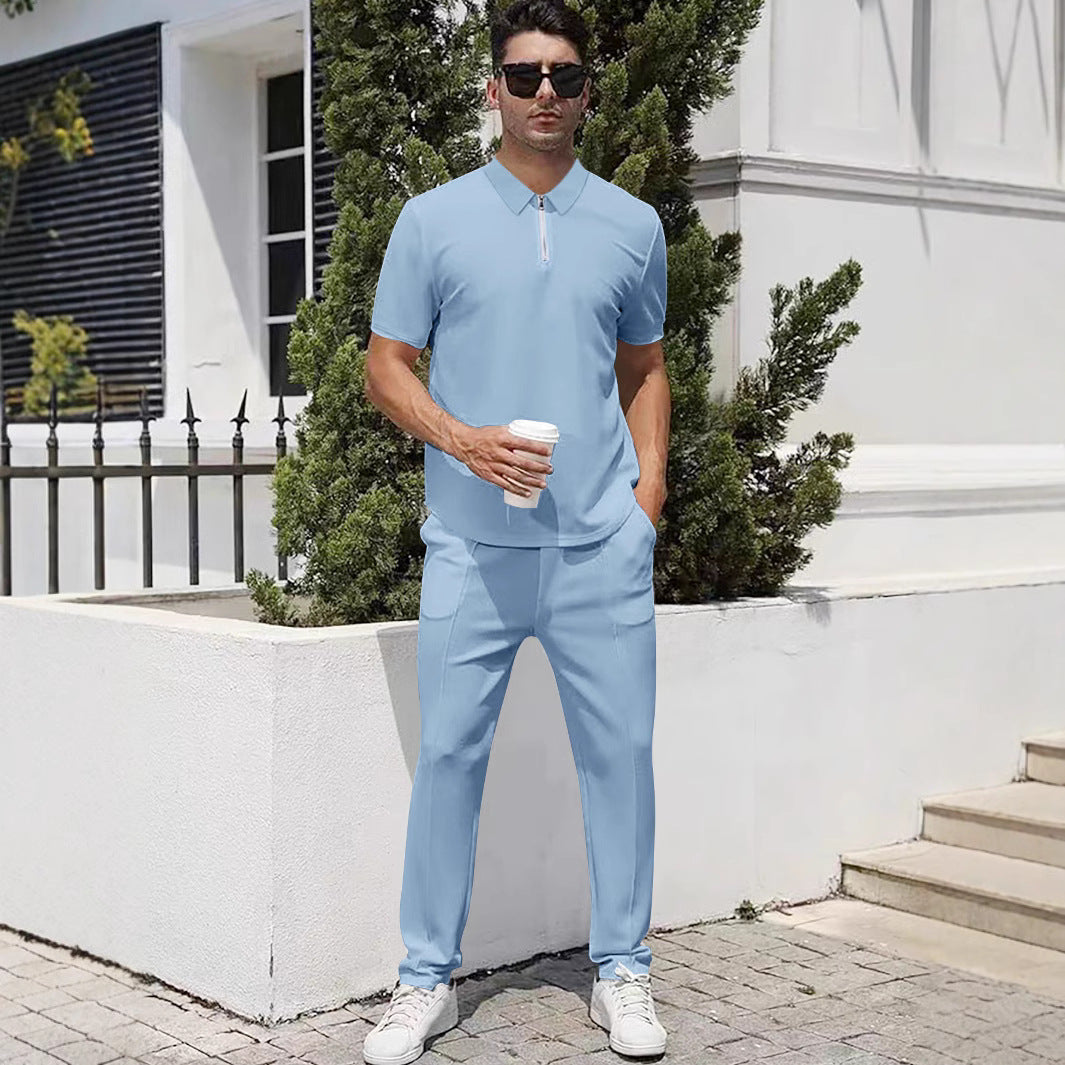 Herrer Sportivt Polo-shirt med funktionel lynlås og elegant snit Stilla