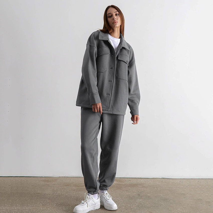 Dame løs fritids sæt med elegante blazer og joggingbukser Stilla