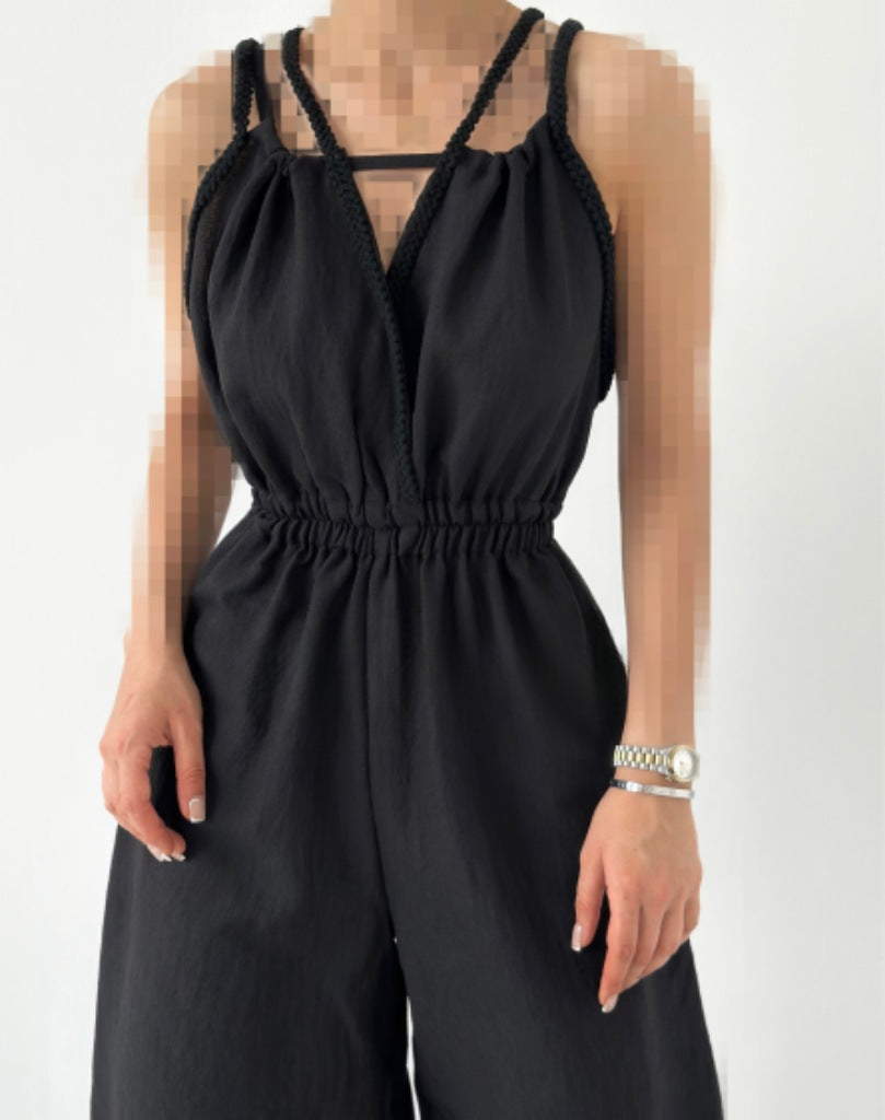 Dame afslappet jumpsuit med justerbare stropper og elastisk talje Stiila