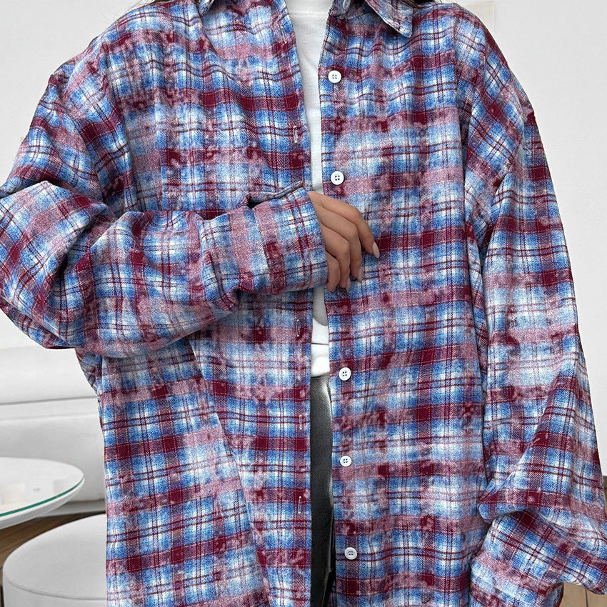 Dameternetternet Overshirt-Bluse med voluminøse ærmer og moderne snit Stilla