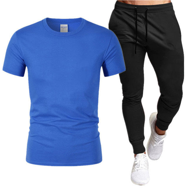 Herrer sporty træningssæt med t-shirt og joggebukser Stilla