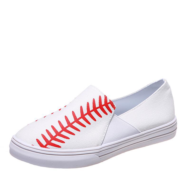 Dame afslappede Slip-On Sneakers med sporty baseball-design Stilla