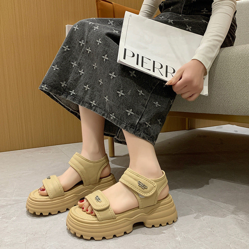 Dame Sporty Velcro sandaler med tyk sål og åndbare overmaterialer Stilla