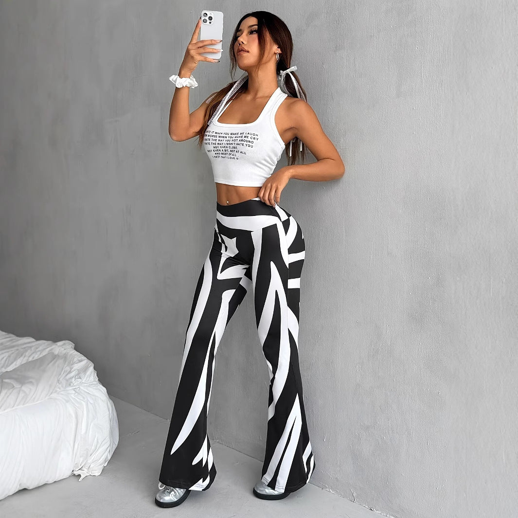 Dame Sporty Leggings med usædvanligt mønster Stilla