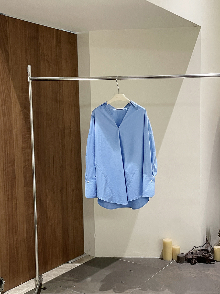 Dame afslappet og elegant bluse med asymmetrisk kant Stilla