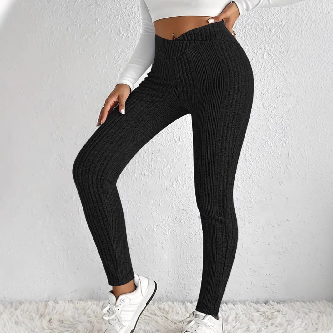Høj talje ribbede leggings til kvinder Stilla