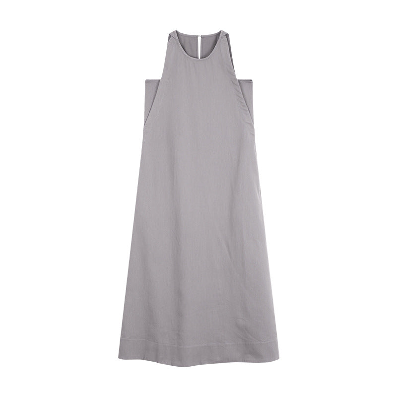 Dame afslappet midikjole med høj krave Stilla