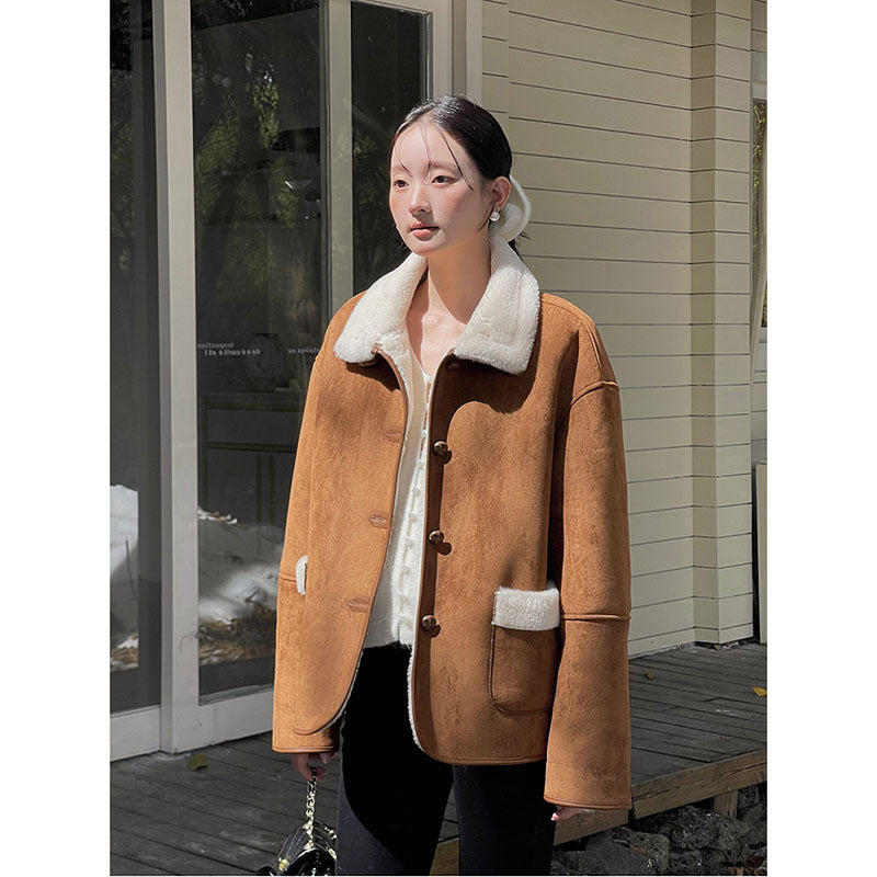 Dame elegant jakke med blødt inderfor og klassisk krave Stilla