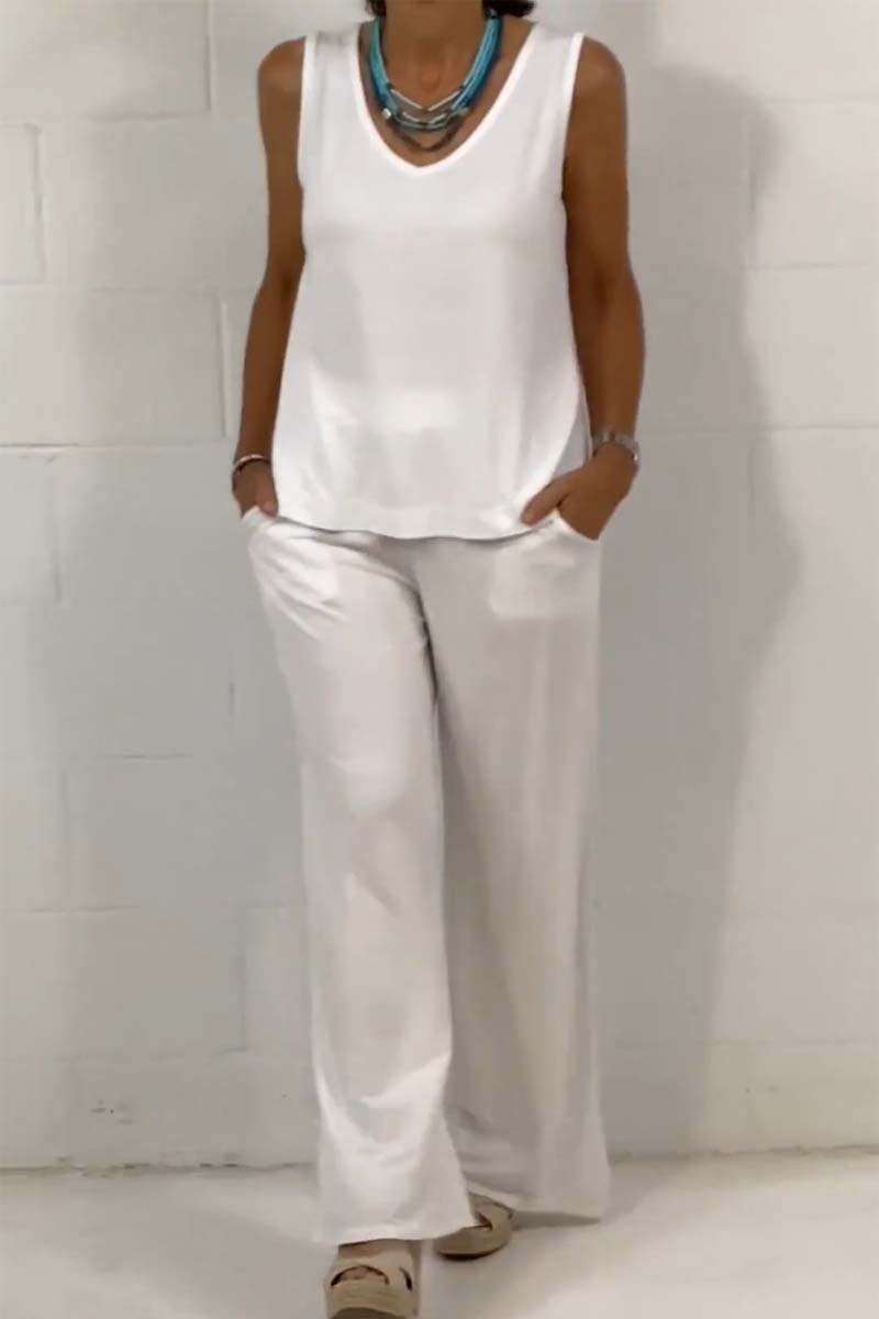 Dame afslappet sommeroutfit med bred pasform Stilla