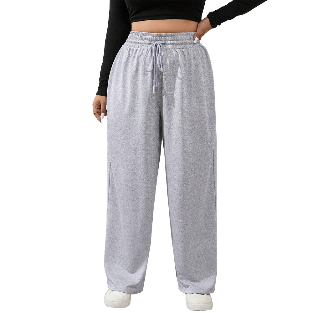 Dame afslappede brede joggingbukser med elastisk linning og snor Stilla