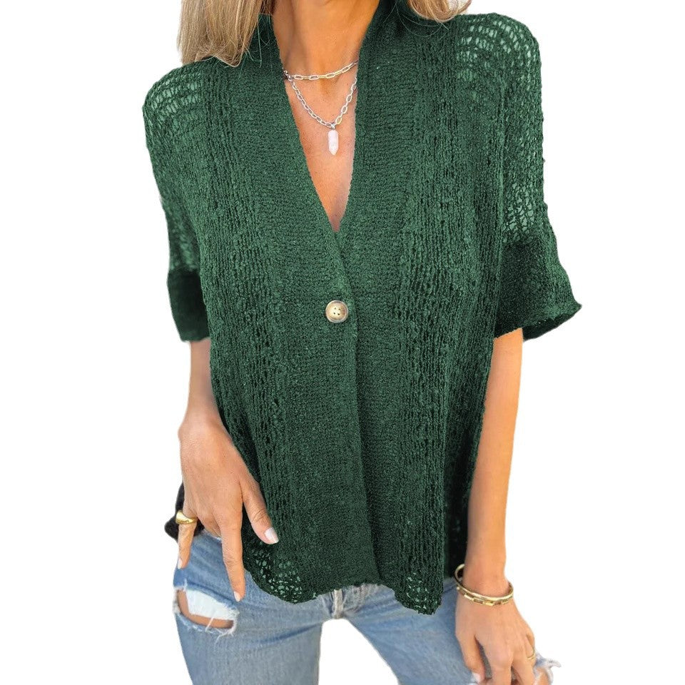 Dame casual strikcardigan med åben design Stilla