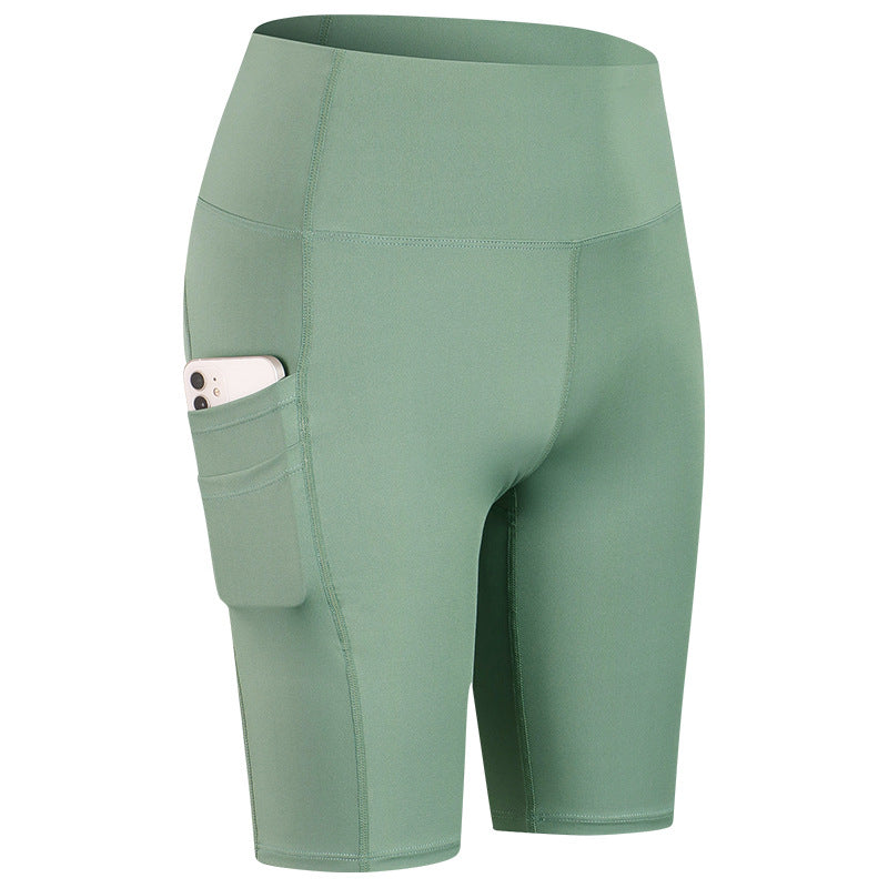 Dame Højskåret Sport-Cykelshorts med praktiske sidelommer og elastisk talje Stilla