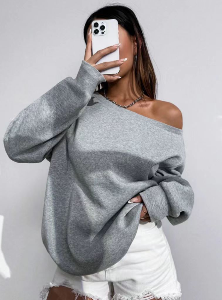 Dame afslappet Off-Shoulder sweater med løs pasform Stilla