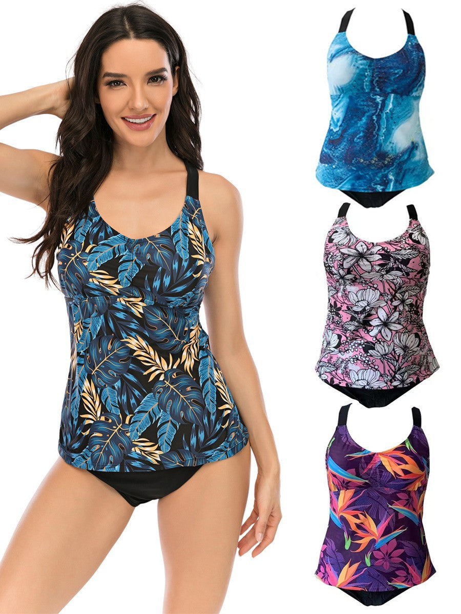 Dame Tankini med blomsterprint og komfortabel pasform Stilla