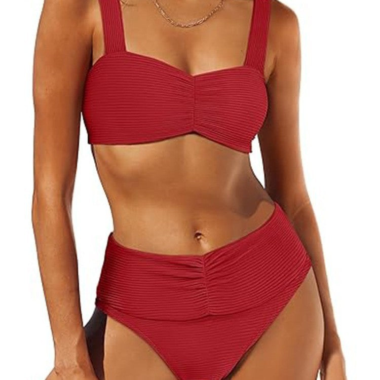 Dame bikini sæt med høj talje og struktureret top Stilla