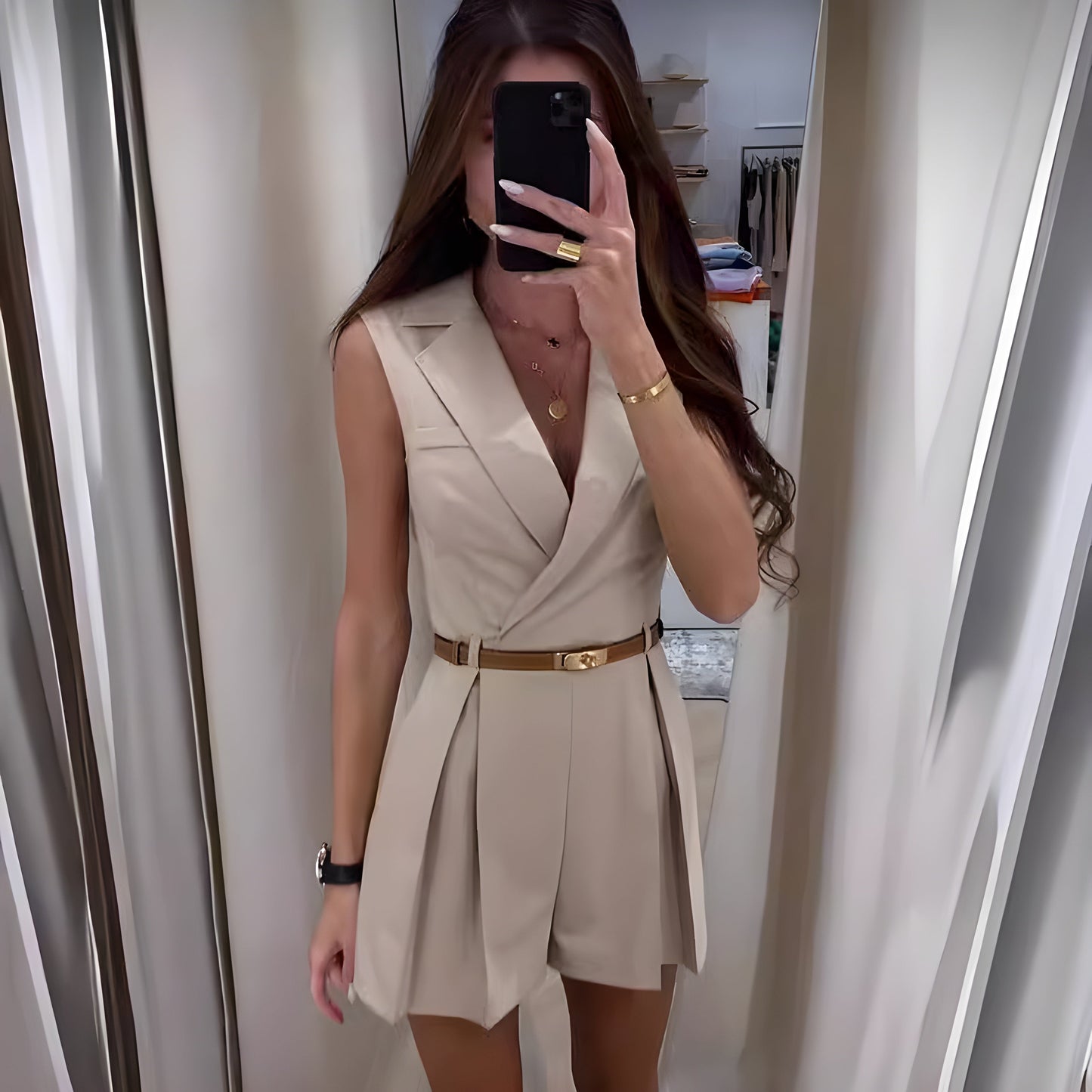 Stilla | Anastasia Stilfuld Ærmeløs Jumpsuit