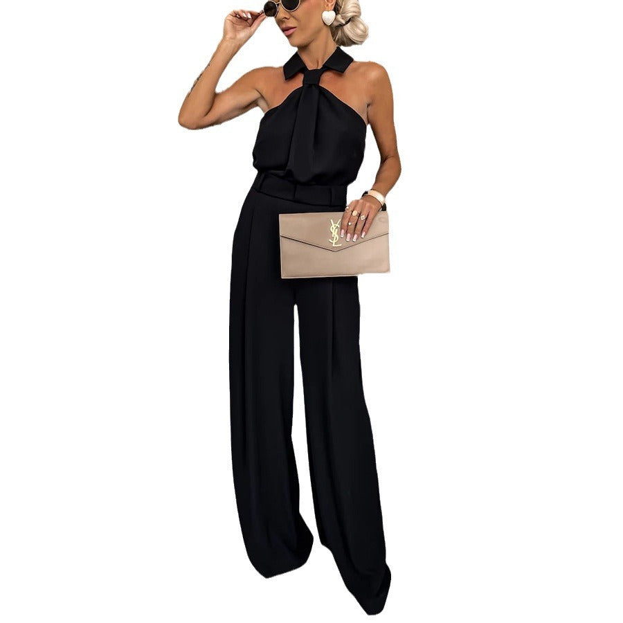 Dame Elegant Jumpsuit med høj bærekomfort og dyb udskæring Stiila
