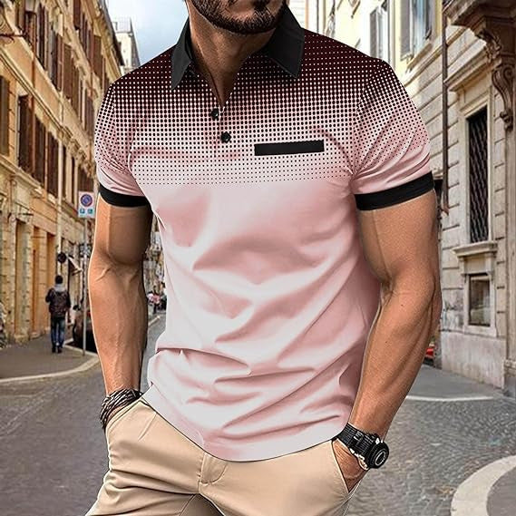 Herrer Poloshirt med moderne gradient og minimalistiske accenter Stilla