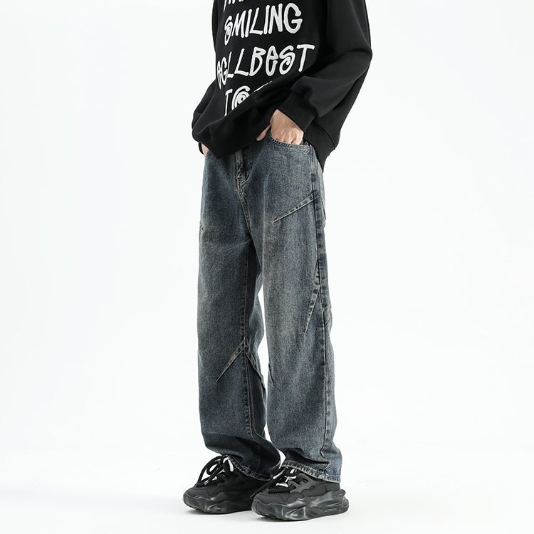 Herre afslappede baggy jeans med unikke syninger og en behagelig pasform Stilla