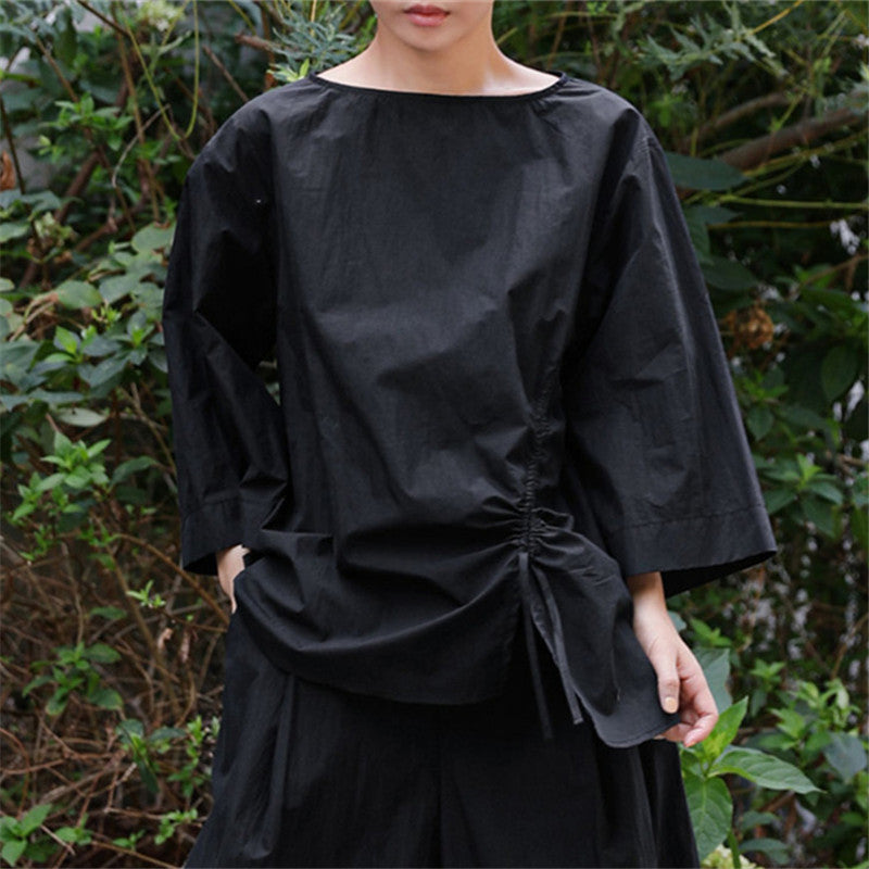 Dame afslappet bluse med rynker Stilla