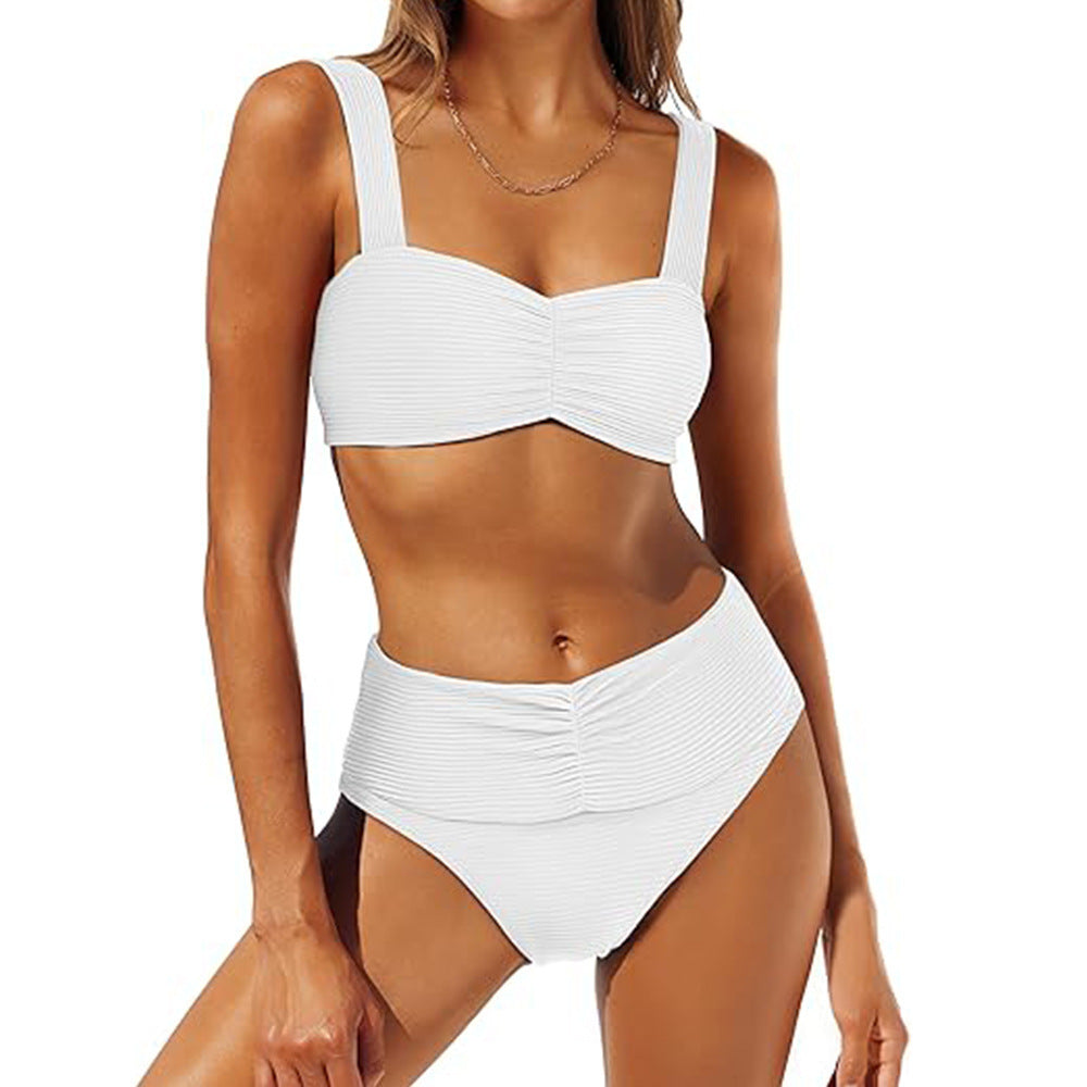 Dame bikini sæt med høj talje og struktureret top Stilla